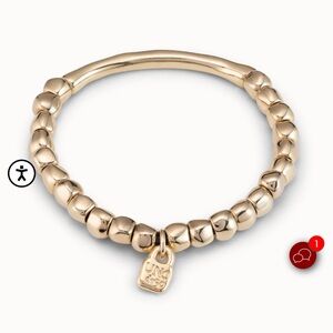 UNO de 50 Gold Bracelet with Lock Charm. 18k gold filled real silver bracelet